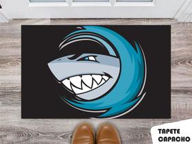 Tapete Capacho Personalizado Tubarão Azul