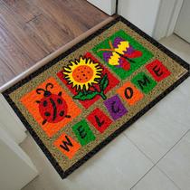 Tapete Capacho Personalizado - Welcome flor, joaninha 60x40