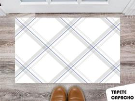 Tapete Capacho Personalizado Xadrez em Tons de Azul