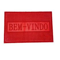 Tapete Capacho Porta antiderrapante Bem vindo vermelho Tapete Capacho Porta antiderrapante Bem vindo vermelho