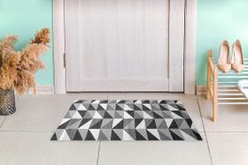 Tapete Capacho Porta De Entrada 65CM X 40CM Antiderrapante Ladrilhos Preto