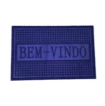 Tapete Capacho Porta Entrada antiderrapante Bem vindo azul E