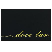 Tapete Capacho Preto Doce Lar Amarelo - Antiderrapante