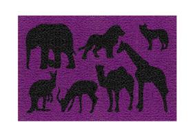 Tapete Capacho PVC Roxo 60X40Cm Animais - Over Pet