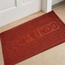 Tapete capacho veludo vermelho impermeavel base antiderrapante para porta entrada casa comercio Tapete capacho veludo vermelho impermeavel base antiderrapante para porta entrada casa comercio