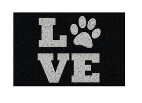 Tapete capacho vinil Love 'letras em prata' 60cmx40cm Tapete capacho vinil Love 'letras em prata' 60cmx40cm