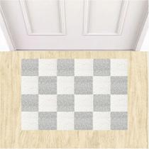 Tapete Capacho Vinil Tabuleiro de Xadrez Decorativo 60X40cm.
