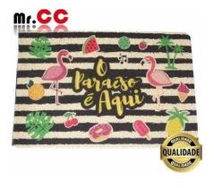 Tapete Capacho Vinílico Flamingo Verao 60x40 Decor Casa