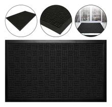 Tapete Capacho Waterkap Antiderrapante Porta Entrada 60x90cm Cor Preto Desenho Do Tecido Liso/preto