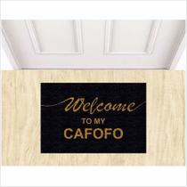 Tapete capacho welcome to my cafofo, tapete para porta de entrada.