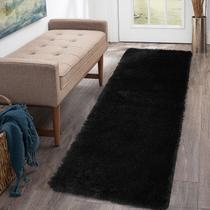 Tapete Caromio Runner, 61x244 cm, pelúcia, não solta, preto Tapete Caromio Runner, 61x244 cm, pelúcia, não solta, preto