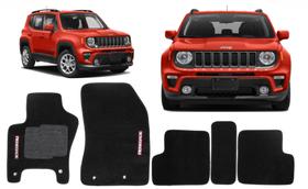 Tapete Carpete Bordado Preto Jeep Renegade 2016