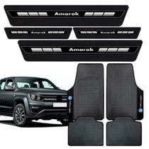 Tapete Carpete Borracha + Soleira Adesiva porta Vw Amarok