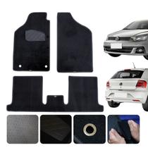 Tapete carpete carro Gol G7 G8 2021 Trendline Comfortline Highline Preto 3 pçs 12mm Linha Premium