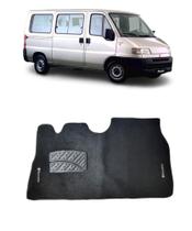 Tapete Carpete Fiat Ducato 1999 a 2011 com Logo Bordado Preto-400.319PTO