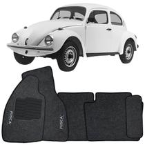 Tapete Carpete Fusca 1951 à 1996 Logo Bordado Jogo 5 Peças Personalizado Automotivo