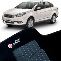 Tapete Carpete Grand Siena 2012 A 2018 - Preto (jogo 5 peças)