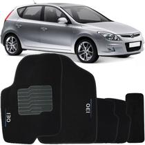 Tapete Carpete I30 2010 à 2012 Preto Logo Bordado Jogo 5 Peças Personalizado Automotivo Tapete Carpete I30 2010 à 2012 Preto Logo Bordado Jogo 5 Peças Personalizado Automotivo
