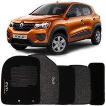 Tapete Carpete Kwid 2017 à 2025 Logo Bordado Jogo 5 Peças Personalizado Automotivo