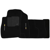 Tapete Carpete Onix 2012 à 2017 Preto Logo Bordado Jogo 5 Peças Personalizado Automotivo