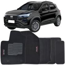 Tapete Carpete Pulse 2022 à 2025 Preto Logo Bordado Jogo 5 Peças Ecotap S8435 Automotivo Soft