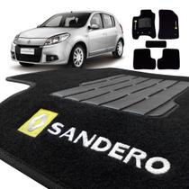 Tapete Carpete Renault Sandero 2008 a 18 2019 5 peças preto