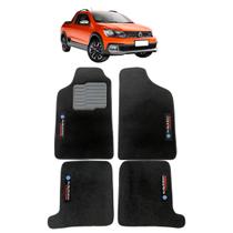 Tapete carpete saveiro cross g5/g6/g7 pinado (jogo 4 peças)