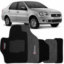Tapete Carpete Siena 2001 à 2012 Logo Bordado Jogo 5 Peças Personalizado Automotivo