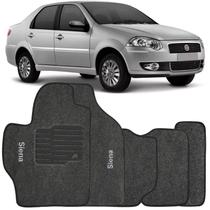 Tapete Carpete Siena 2001 à 2012 Logo Bordado Jogo 5 Peças Personalizado Automotivo