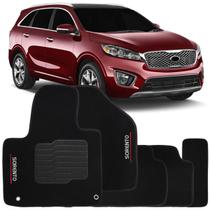 Tapete Carpete Sorento 2014 à 2019 Logo Bordado Jogo 5 Peças Personalizado Automotivo