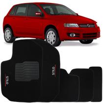 Tapete Carpete Stilo 2002 à 2011 Logo Bordado Jogo 5 Peças Personalizado Automotivo
