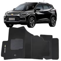 Tapete Carpete Tracker 2020 à 2025 Preto Logo Bordado Jogo 5 Peças Personalizado Automotivo