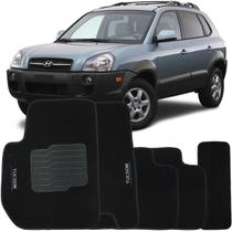 Tapete Carpete Tucson 2005 à 2016 Preto Logo Bordado Jogo 5 Peças Automotivo Soft Tapete Carpete Tucson 2005 à 2016 Preto Logo Bordado Jogo 5 Peças Automotivo Soft