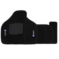 Tapete Carpete Uno 1985 à 2007 Preto Logo Bordado Jogo 5 Peças Personalizado Automotivo
