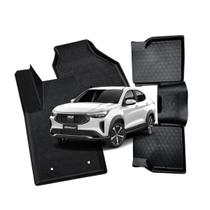 Tapete carro Bandeja de Borracha com Borda Alta Fiat Fastback 2022 2023 2024 2025 2026
