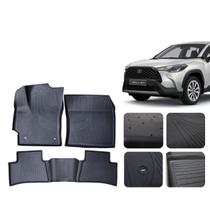 Tapete carro tipo Bandeja para Toyota Corolla Cross 2021 a 2025 2026 Borda Alta Resistente Kit Completo Luxo Tapete carro tipo Bandeja para Toyota Corolla Cross 2021 a 2025 2026 Borda Alta Resistente Kit Completo Luxo