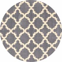 Tapete Celestine Prata 1M Redondo Geometrico 100Cm Herat