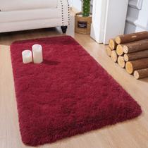Tapete Chicrug 61x122 cm de pelúcia macio e fofo vinho tinto