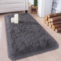 Tapete Chicrug Plush Fluffy Shag Soft 61x122 cm Cinza Carvão