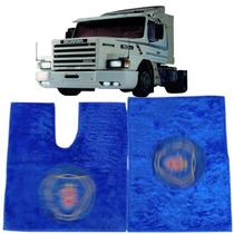 Tapete Chinil Logo Forrado Caminhão Para Scania 113 Azul - Olímpia Pesados