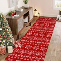 Tapete Christmas Runner WondRg Red Snowflake 61x183cm poliéster