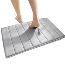 Tapete Cinza 40x60cm Soft para Banheiro Poliéster Macio e Antiderrapante