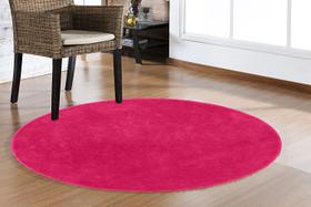 Tapete classic redondo 1,50 x 1,50 sala quarto toque pelo macio antiderrapante (pink)