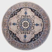 Tapete Classico Oriental 1,50M Redondo Cinza Tipo Persa