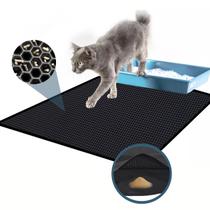 Tapete Coletor de Areia Para Gato Higiênico Lavável Retém Sujeira da Caixa de Areia