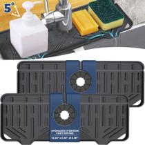 Tapete coletor de gotejamento com alça de torneira de silicone, 2 peças para cozinha Tapete coletor de gotejamento com alça de torneira de silicone, 2 peças para cozinha