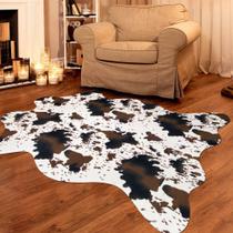 Tapete com estampa de vaca Aoczes Faux Cowhide para quarto e sala de estar