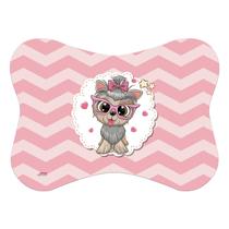 Tapete Comedouro Pet Osso Rosa Para Cachorro Antiderrapante
