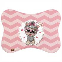Tapete Comedouro Pet Osso Rosa Para Cachorro Antiderrapante