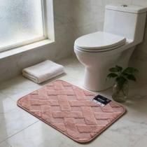 Tapete Conforto Kazzavip Felpa 100% Poliéster Antiderrapante Tijolinho Macio e Alto Relevo 38x58cm Rosa Tapete Conforto Kazzavip Felpa 100% Poliéster Antiderrapante Tijolinho Macio e Alto Relevo 38x58cm Rosa